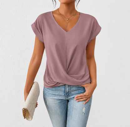 Dusty Rose V-Hals Twist Top