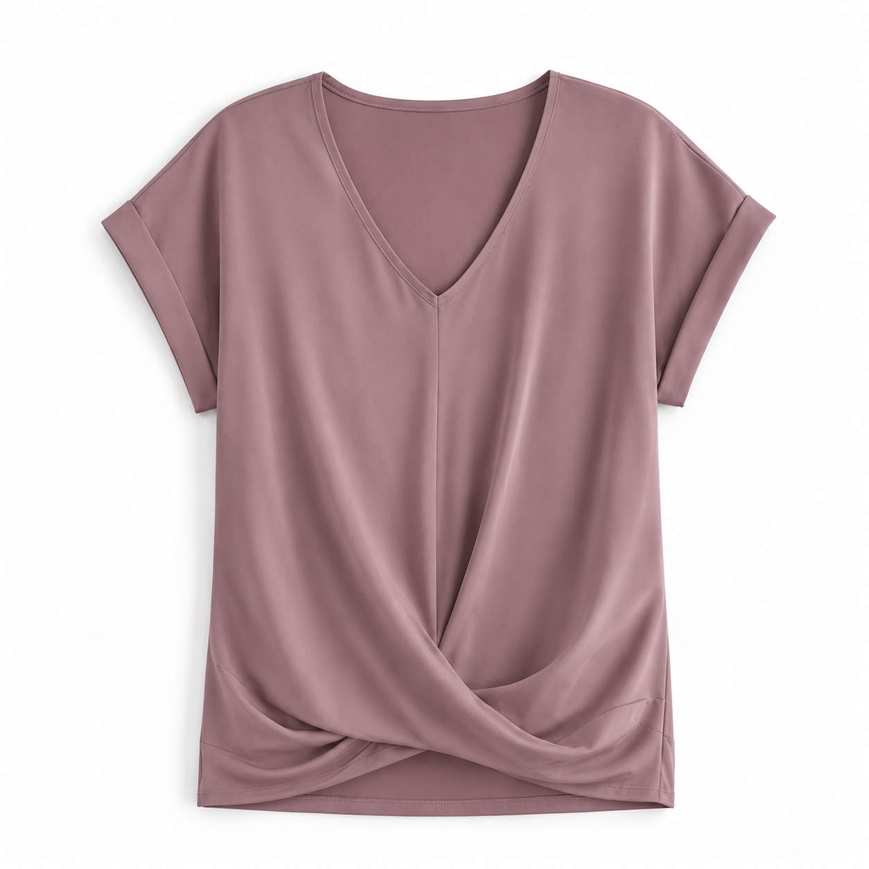Dusty Rose V-Hals Twist Top