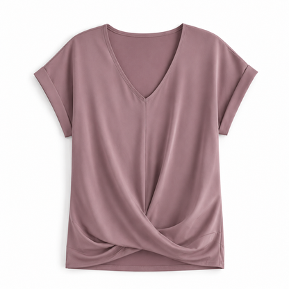 Dusty Rose V-Hals Twist Top