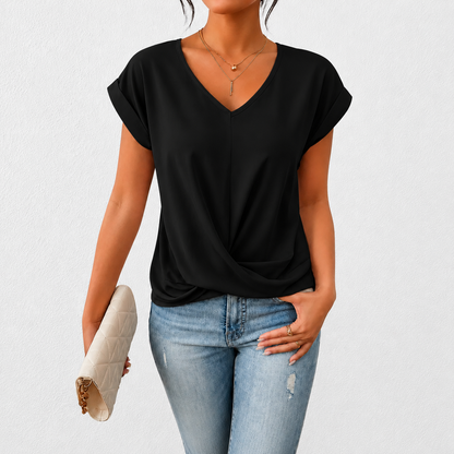 Dusty Rose V-Hals Twist Top