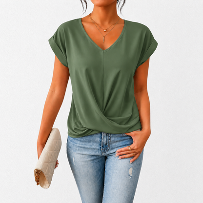 Dusty Rose V-Hals Twist Top