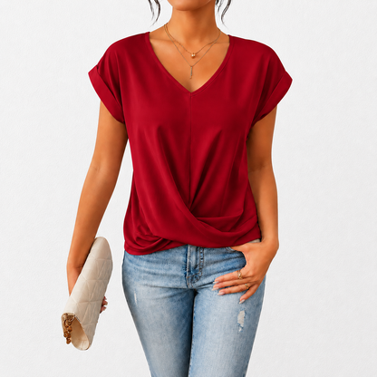 Dusty Rose V-Hals Twist Top